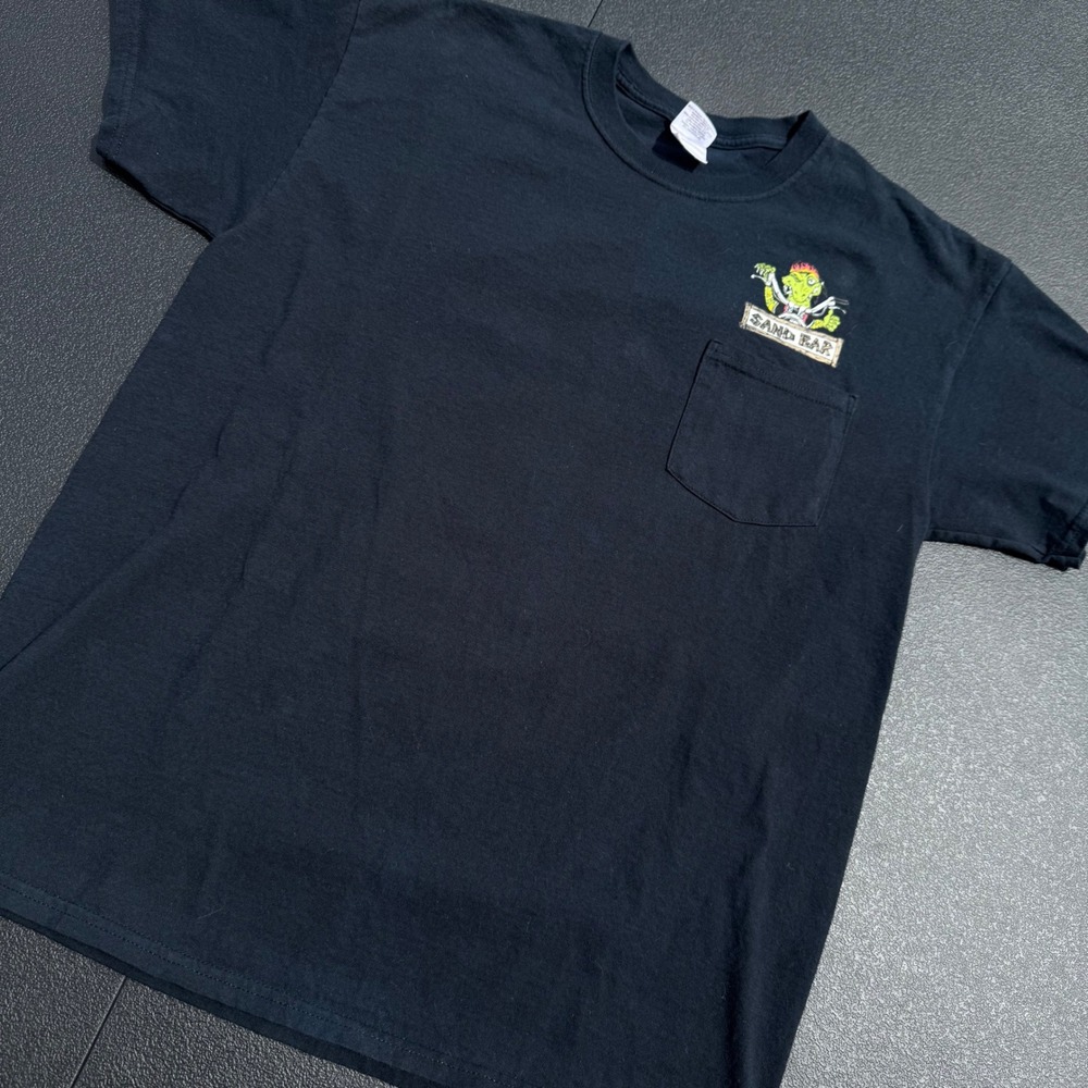 Gildan Sand Bar Alligator Biker T-Shirt Mens L Black Excellent Y2K Arizona Tee